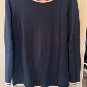 Sail to Sable Navy Sweater with Red and White Accents